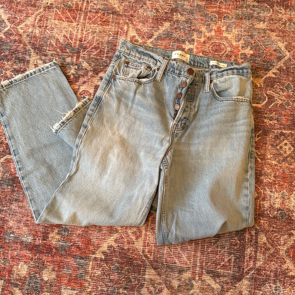 Frame Slouchy Straight Jeans